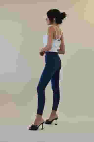Blugi Dama Bleumarin cu Accesoriu Gizell-3