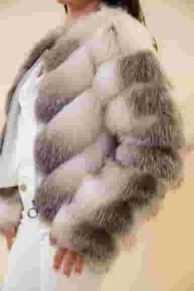 Haina Dama Gizell - Blana Naturala Vulpe Alb-4