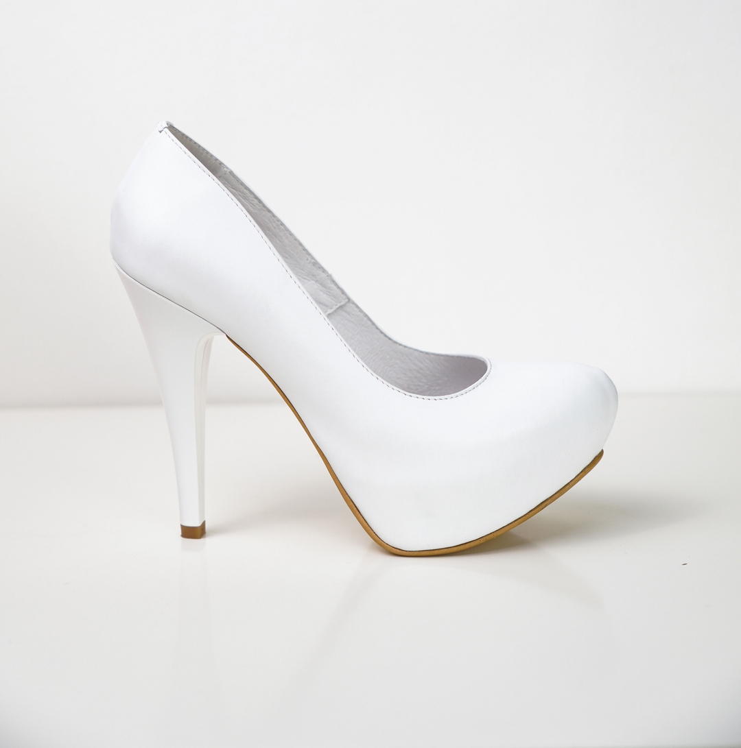 Pantofi Dama cu Platforma Alb-2