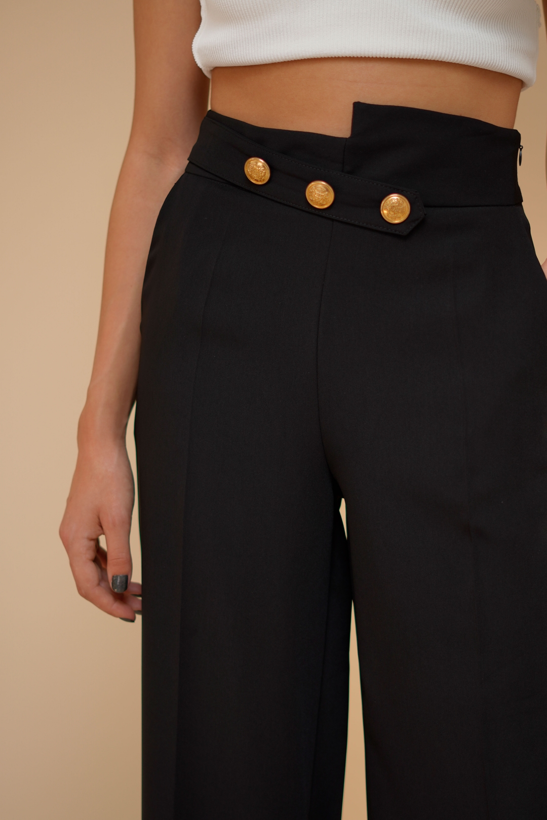 Pantaloni Dama Talie Inalta Negri Gizell-3