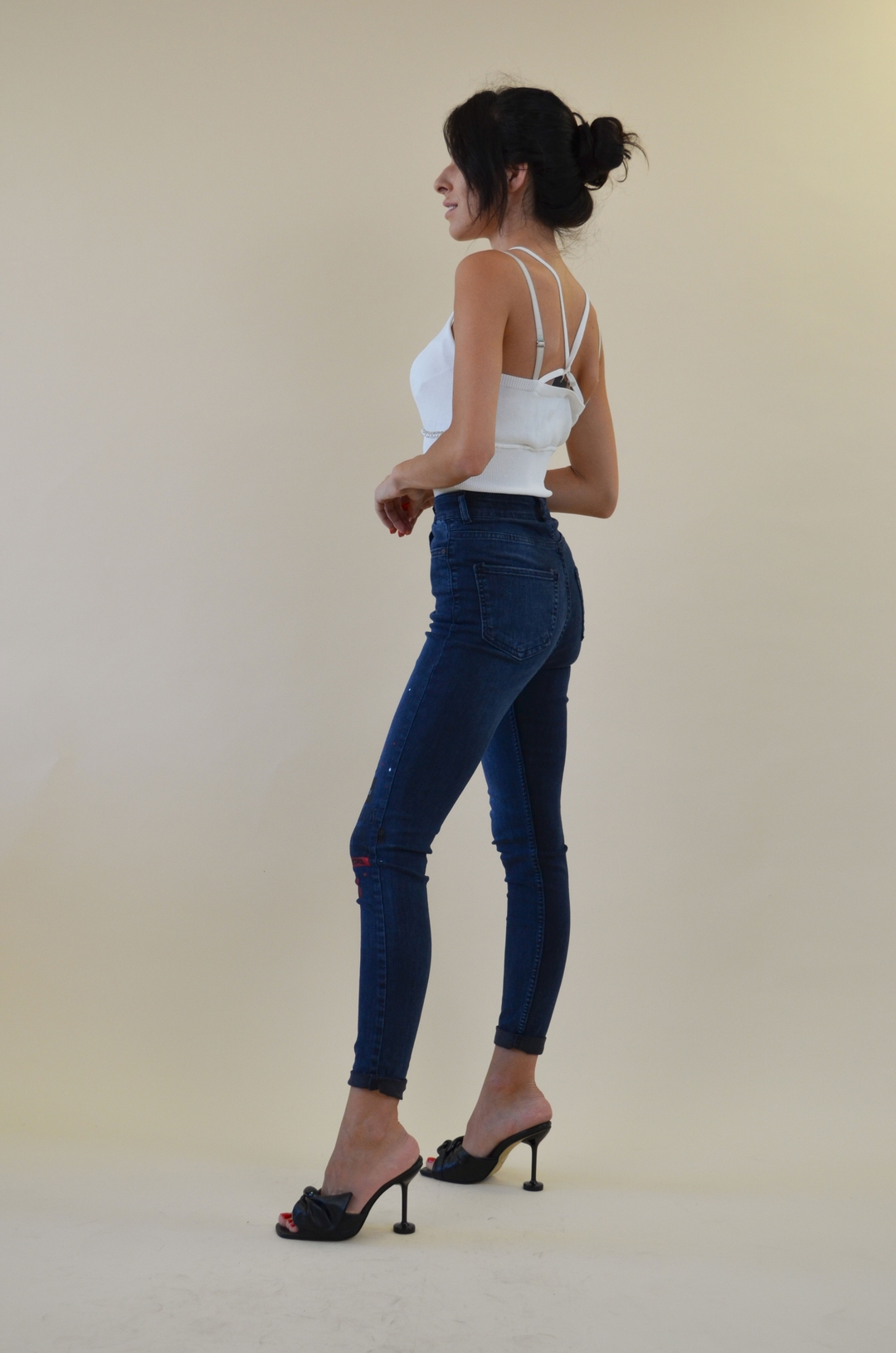 Blugi Dama Bleumarin cu Accesoriu Gizell-3