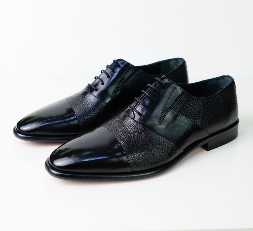 Gizell - Pantofi Barbati Eleganti Negru Matteo Giuliani cu piele de vitel