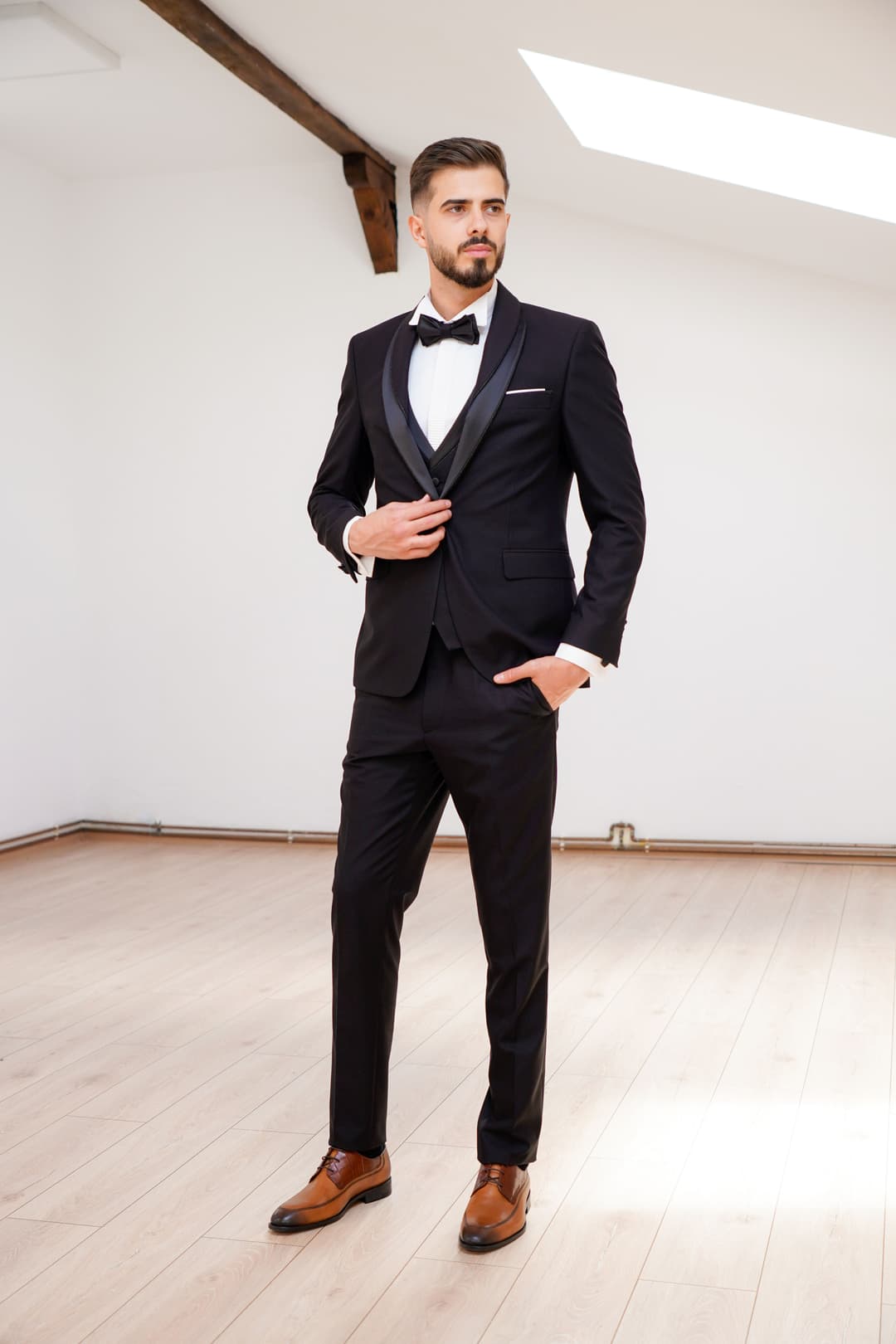 Gizell - Costum Ceremonie Negru Rever Dublu Matteo Giuliani