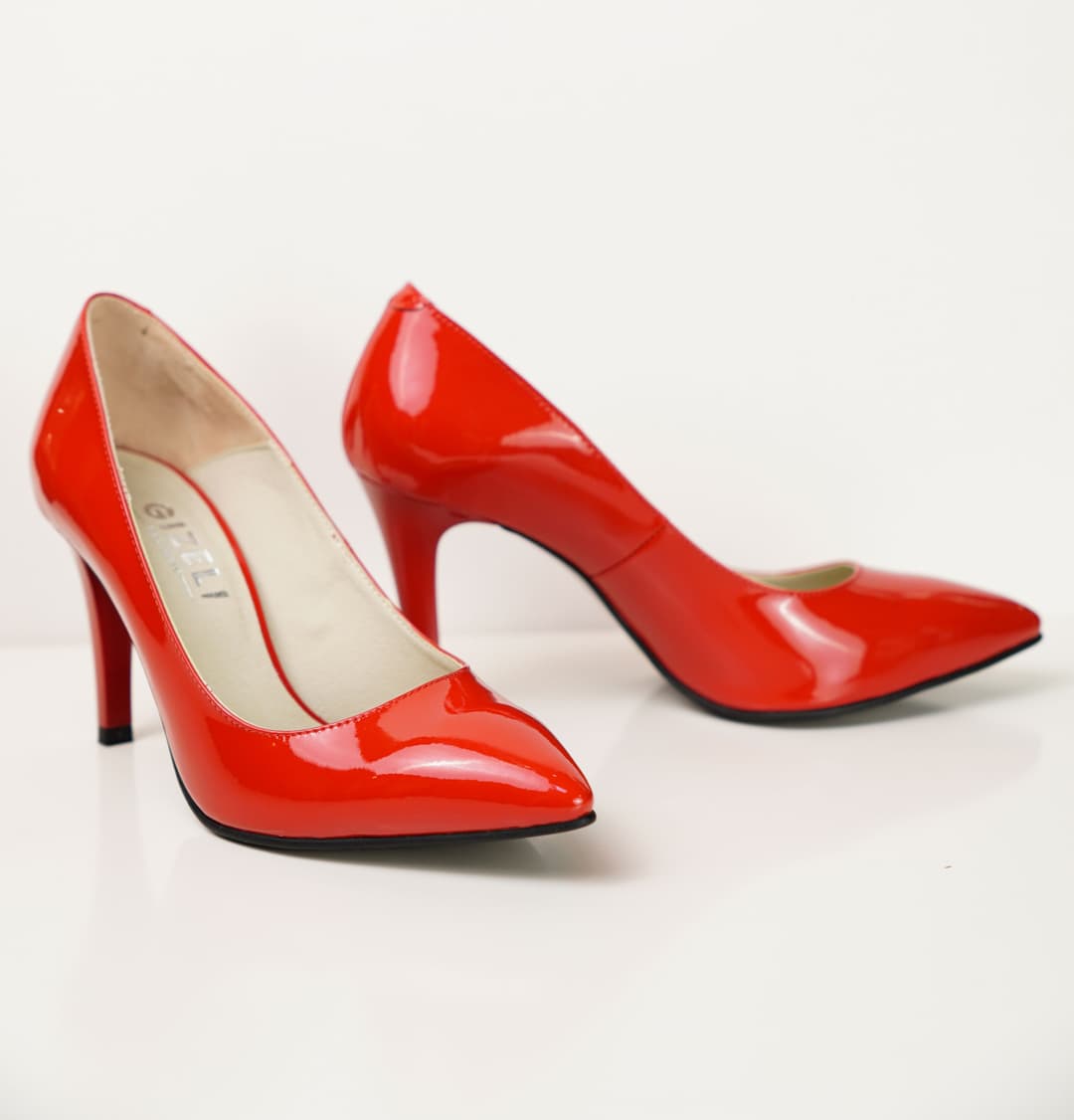 Gizell - Pantofi Dama Stiletto Rosu Lac Gizell