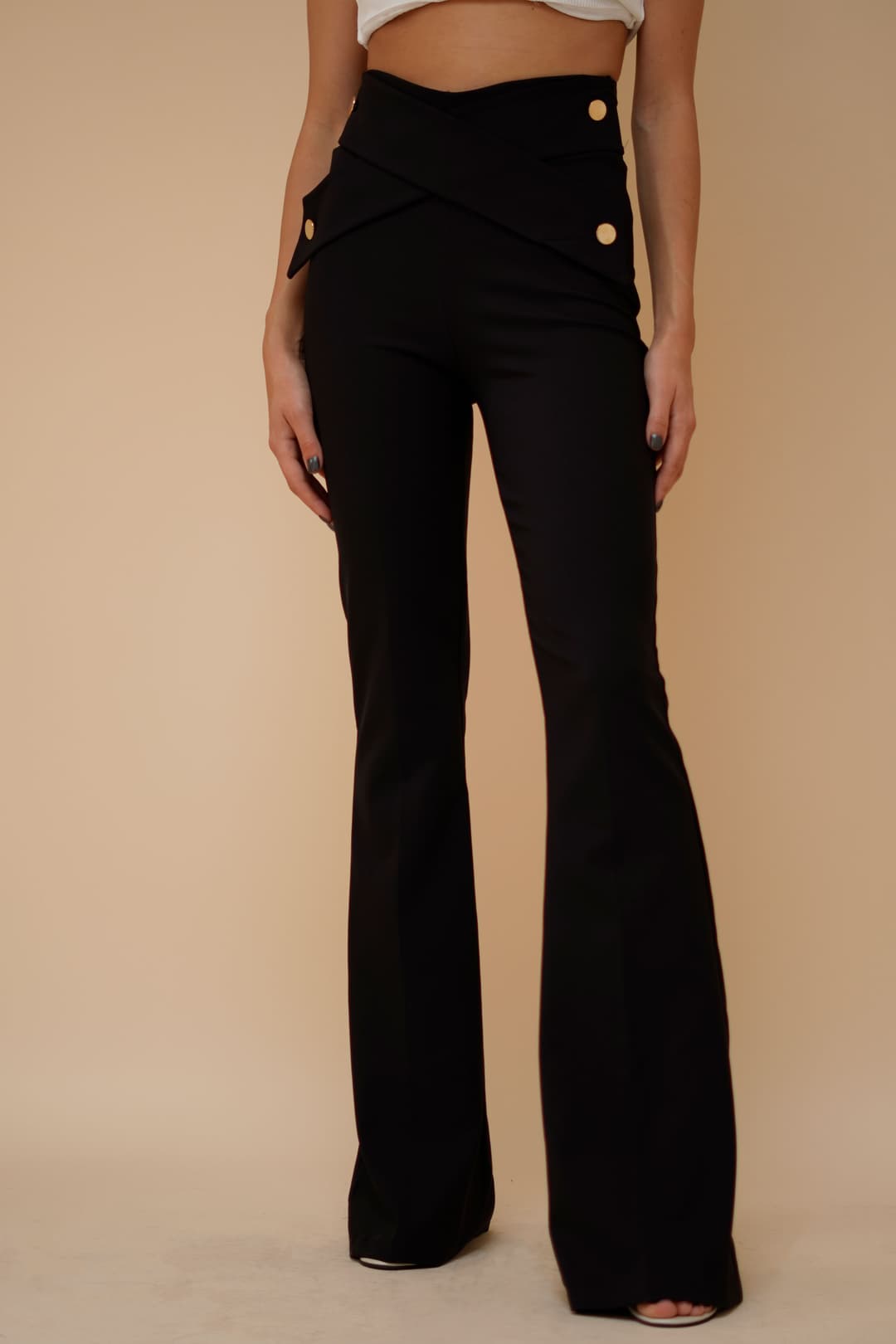 Gizell - Pantaloni Dama Evazati Negri Gizell