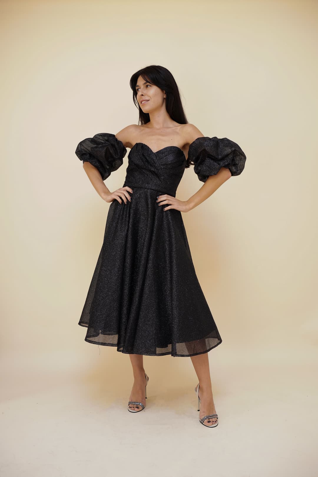Gizell - Rochie de Seara cu Maneci Detasabile Gizell