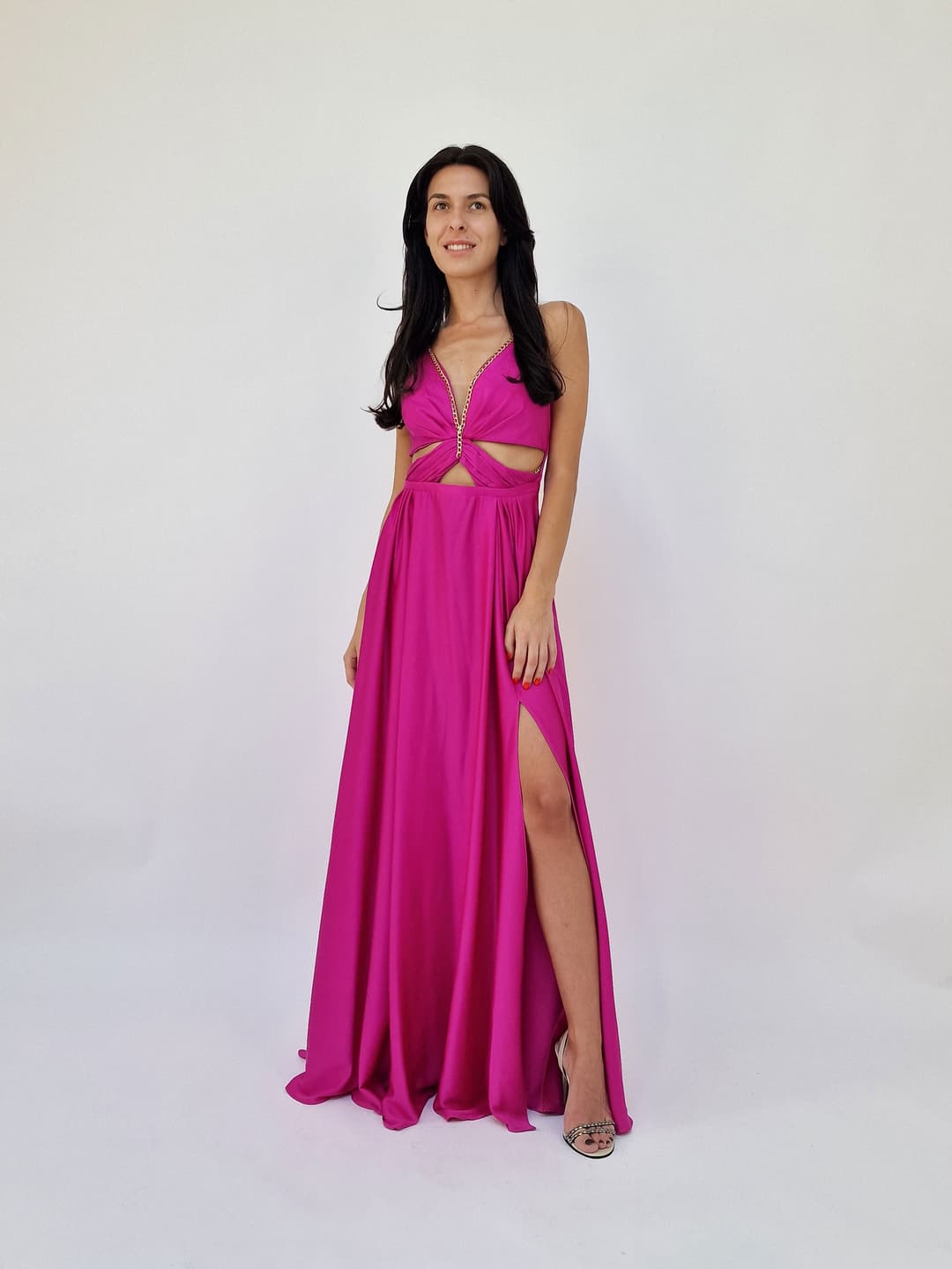 Gizell - Rochie Lunga Ciclam Gizell