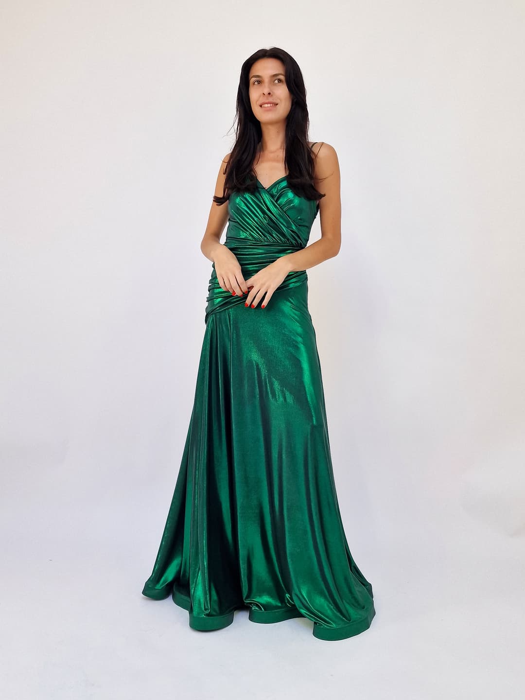 Gizell - Rochie de Seara Lunga Verde Gizell