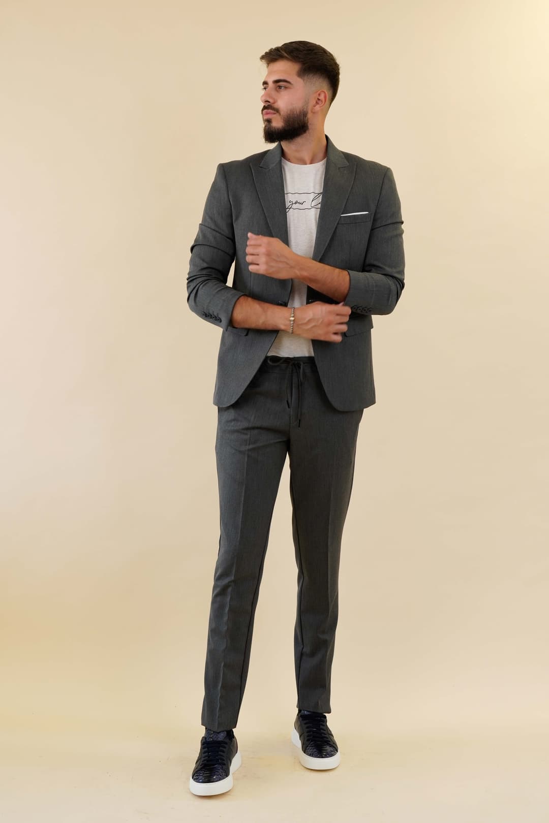 Gizell - Costum Barbati Casual Gri Matteo Giuliani