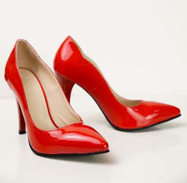 Pantofi Dama Stiletto Decupati Rosu Lac Gizell-0