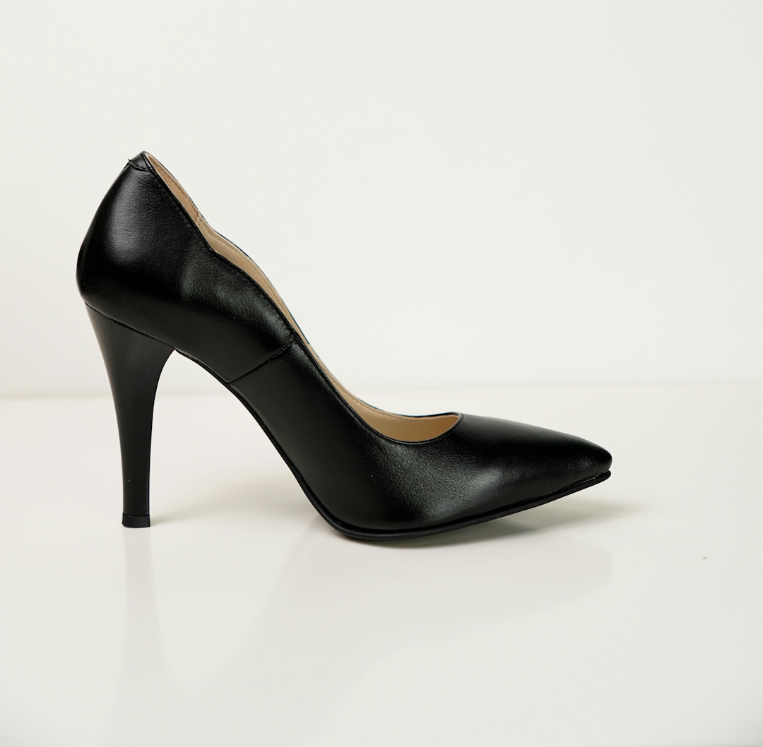 Pantofi Dama Stiletto Decupati Negru Mat Gizell-2
