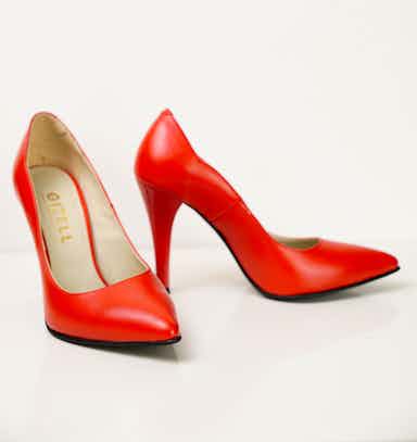 Pantofi Dama Stiletto Decupati Rosu Mat Gizell-0