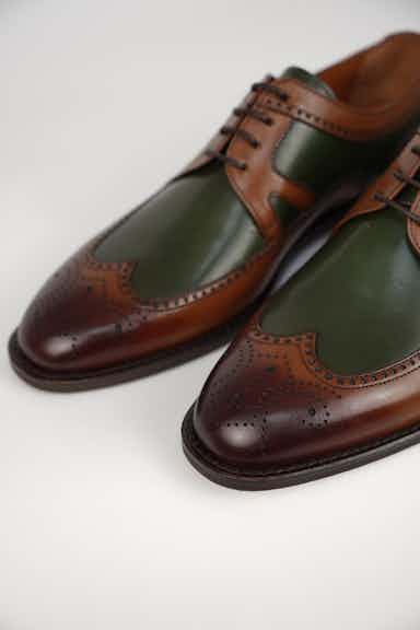 Pantofi Barbati Coniac cu Verde Matteo Giuliani -2